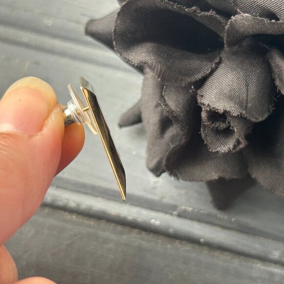 Gold + Peach Enamel Earrings - Picture 3 of 10